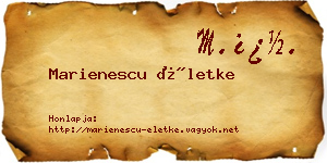 Marienescu Életke névjegykártya